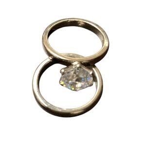Avon Dual Band Gold Ring with Sparkling Gem